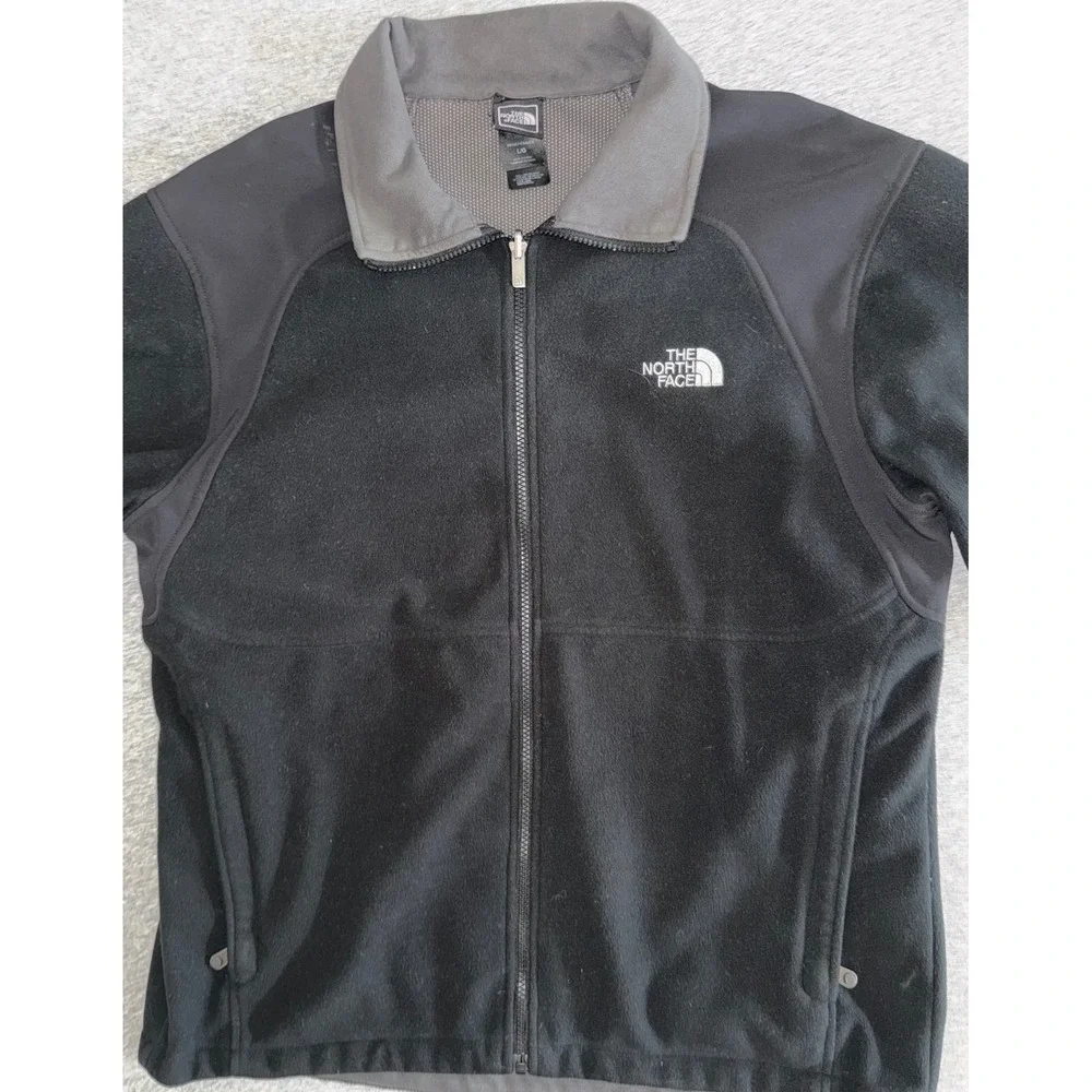North Face Mens Black Full Zip Fleece Jacket Size Large Everyday Outdoor Style